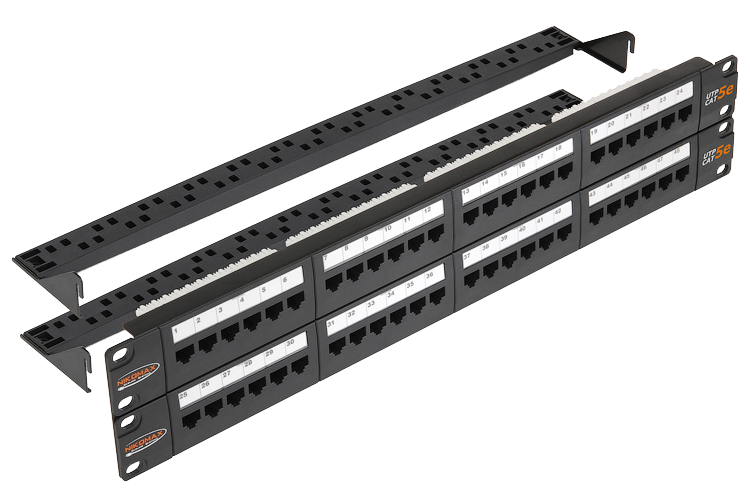 Патч-Панель 19" Nikomax, 48 гнезда RJ-45, CAT5e, неэкранированная, с органайзерами