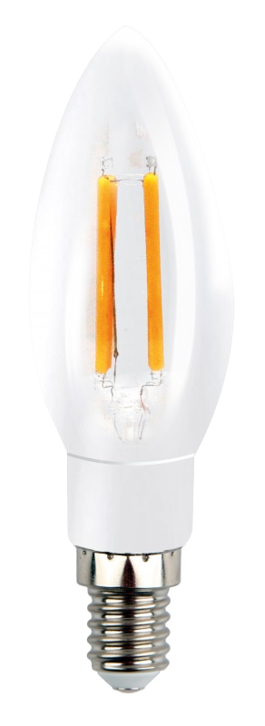 Лампа LED C37 Filament Smartbuy, Е14, 4 Вт / 25 Вт, 3000 К, тепло-белая