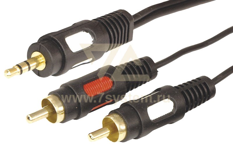 Шнур TRS 3.5 мм - 2 RCA GOLD Rexant, премиум, 1.5 м