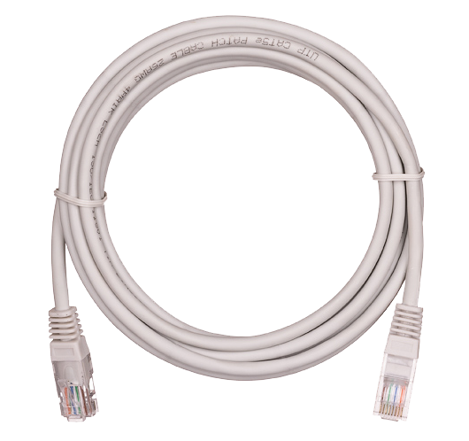 Патчкорд UTP 0.5 м Netlan, CAT5е, серый, литой