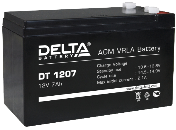 Батарея аккумуляторная DT 1207 Delta 12В, 7 Ач