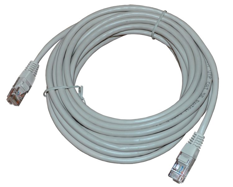Патчкорд UTP 5 м Rexant, CAT5е, серый, литой
